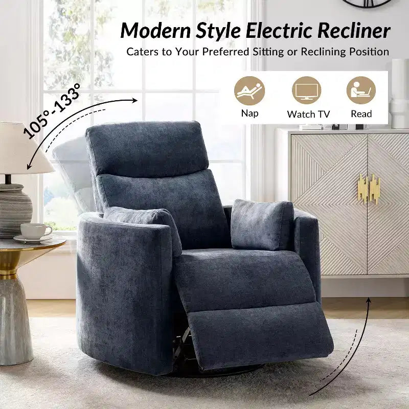 Poltrona reclinabile girevole elettrica Fermin|ARTFUL LIVING DESIGNS