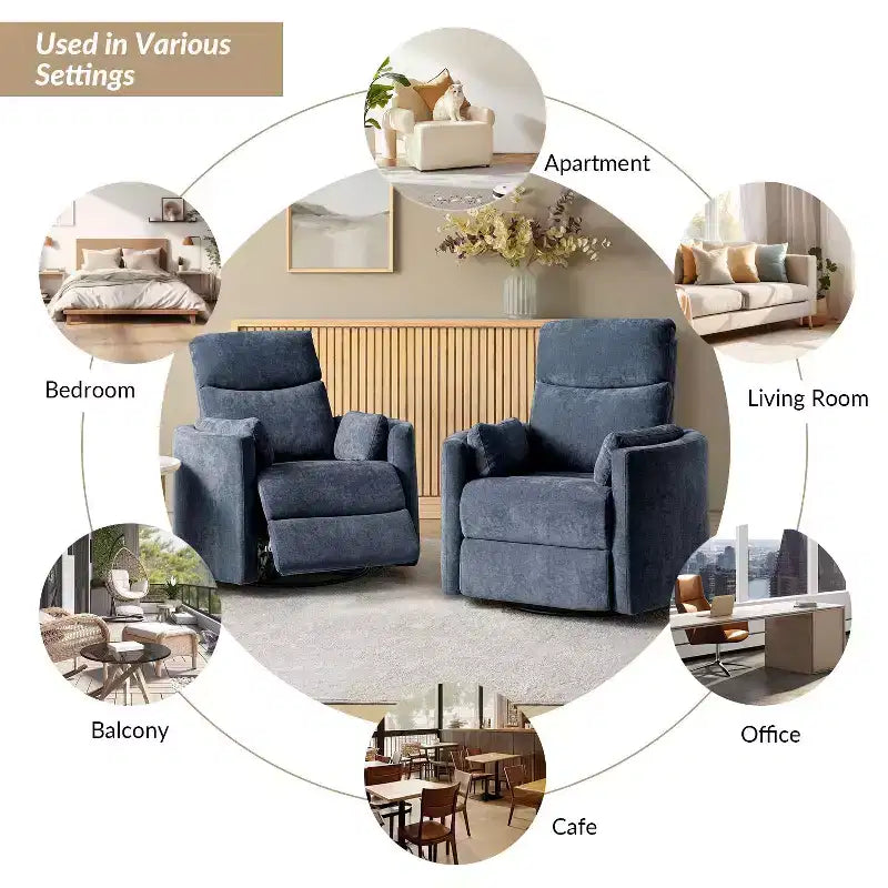 Poltrona reclinabile girevole elettrica Fermin|ARTFUL LIVING DESIGNS