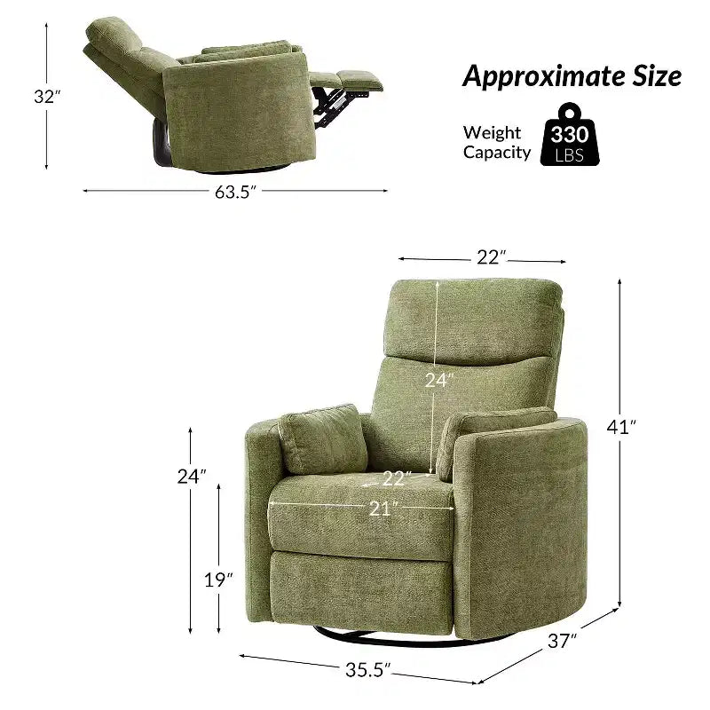 Poltrona reclinabile girevole elettrica Fermin|ARTFUL LIVING DESIGNS