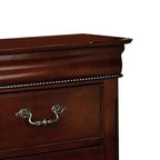 Comodino in legno Royal Hampton con 2 cassetti, cassetto superiore nascosto e maniglie in metallo, marrone