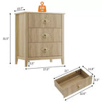 Comodino in Legno con Cassettiera Scanalata, Comodino a 3 Cassetti - Cassettiera Moderna per Camera da Letto, Soggiorno, Corridoio e Ingresso