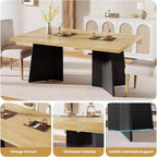 Tavolo da Pranzo per 6-8 Persone, Tavolo da Cucina Lungo Moderno da 160 cm con Ampio Piano e Robuste Gambe a Piedistallo, Tavolo per la Casa (Solo Tavolo)