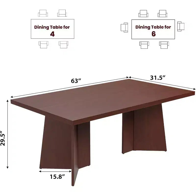 Tavolo da Pranzo per 6-8 Persone, Tavolo da Cucina Lungo Moderno da 160 cm con Ampio Piano e Robuste Gambe a Piedistallo, Tavolo per la Casa (Solo Tavolo)