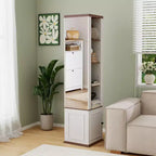 AndMakers Antico Bianco Legno 39,98 cm. Dispensa con 7 Ripiani