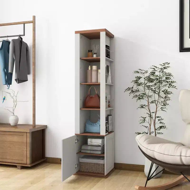 AndMakers Antico Bianco Legno 39,98 cm. Dispensa con 7 Ripiani