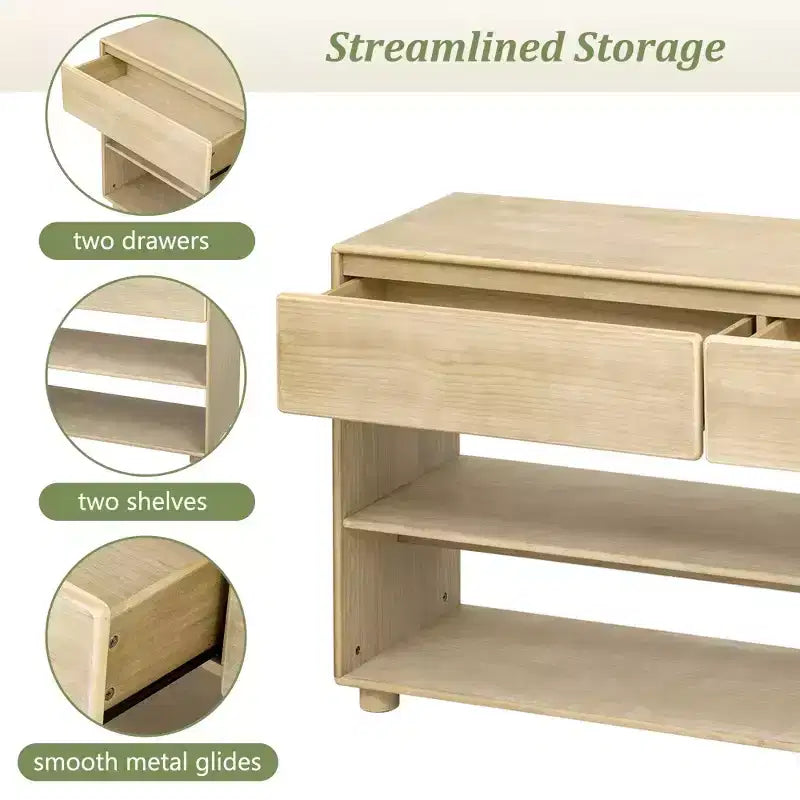 Tavolo consolle da ingresso da 147 cm con 2 cassetti, tavolino da divano stretto a 3 ripiani, tavolo consolle dietro al divano per soggiorno, ingresso e corridoio