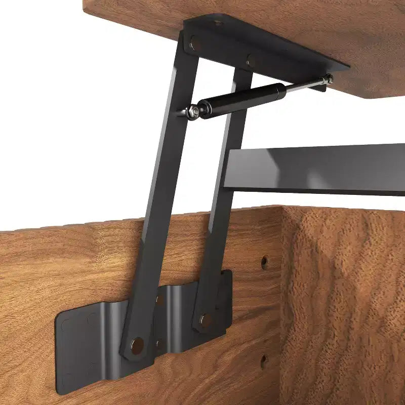 Tavolino da caffè Sorren Rustic di GDFStudio con piano sollevabile, contenitore nascosto e ripiano a due livelli