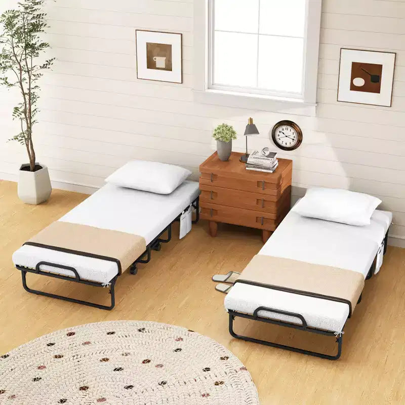 Costway Letto Pieghevole con Materasso 75 x 39, Letto a Scomparsa per Adulti Singolo con Materasso in Memory Foam e Cuscino