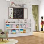 Costway Libreria per Bambini a 3 Ripiani, Scaffale Portaoggetti Giocattoli da Parete con Kit Antiribaltamento