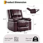 Poltrona reclinabile elettrica, poltrona Home Theater con supporto lombare, poltrona reclinabile in similpelle con schienale e gambe regolabili, poltrona reclinabile elettrica per anziani