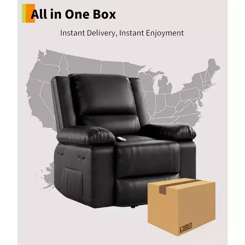 Poltrona reclinabile elettrica, poltrona Home Theater con supporto lombare, poltrona reclinabile in similpelle con schienale e gambe regolabili, poltrona reclinabile elettrica per anziani