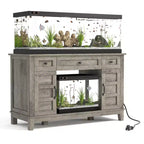 Farmhouse 55-75 Gallon Fish Tank Stand, Aquarium Stand with Power Outlet, 1400LBS Heavy Duty Fish Tank with Stand for Fish/Turtle/Reptile Terrarium
