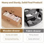 Cassettiera a 5 cassetti per camera da letto, comodino marrone a 5 cassetti con elegante design a V, organizer in legno per soggiorno, ingresso