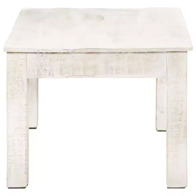 vidaXL Tavolino da caffè Bianco 110x60x45 cm in Legno Massello di Mango
