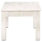vidaXL Tavolino da caffè Bianco 110x60x45 cm in Legno Massello di Mango