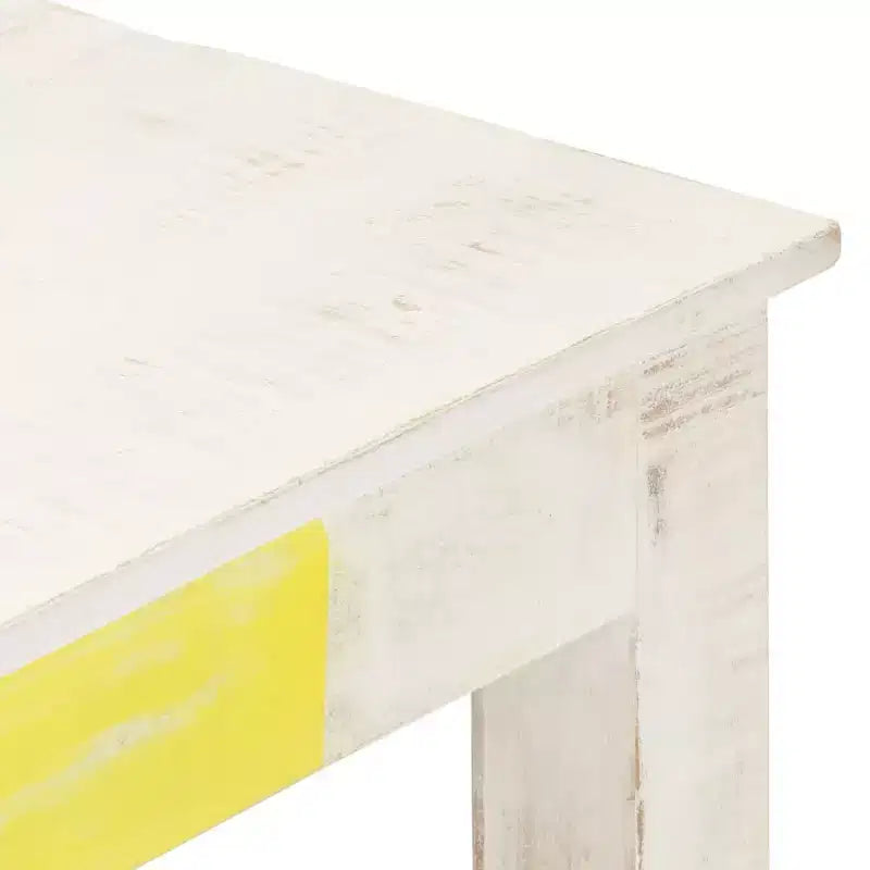 vidaXL Tavolino da caffè Bianco 110x60x45 cm in Legno Massello di Mango