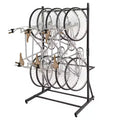 Freestanding Bike Rack for 5 Bicycles, Vertical Bike Rack with 300 Lbs Capacity, Adjustable Height Indoor Bike Storage Rack, Black