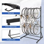 Portabiciclette Autoportante per 5 Biciclette, Portabiciclette Verticale con Capacità di 136 kg, Portabiciclette Interno Regolabile in Altezza, Nero