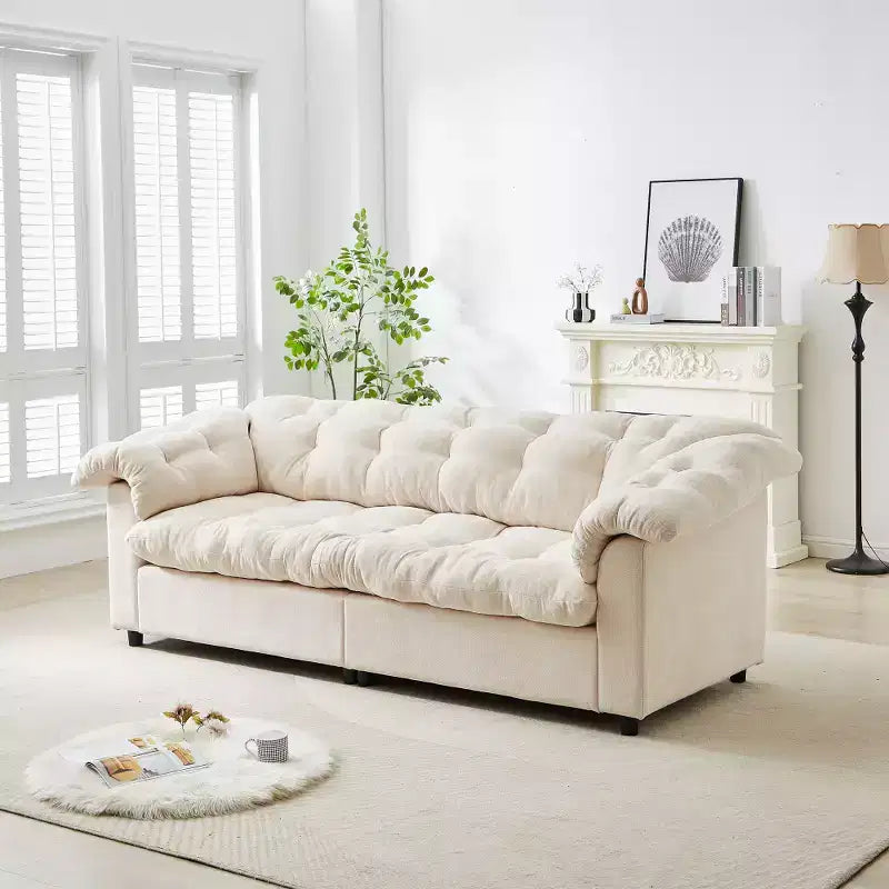 Zeus & Ruta 94.8 Modern Chenille Cloud Sofa with Deep Seat for for Living Room, Bedroom, Office