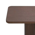 Tavolo Consolle da Ingresso, Tavolo da Corridoio Moderno, Base Scanalata con Accento Metallico, Marrone - ModernLuxe