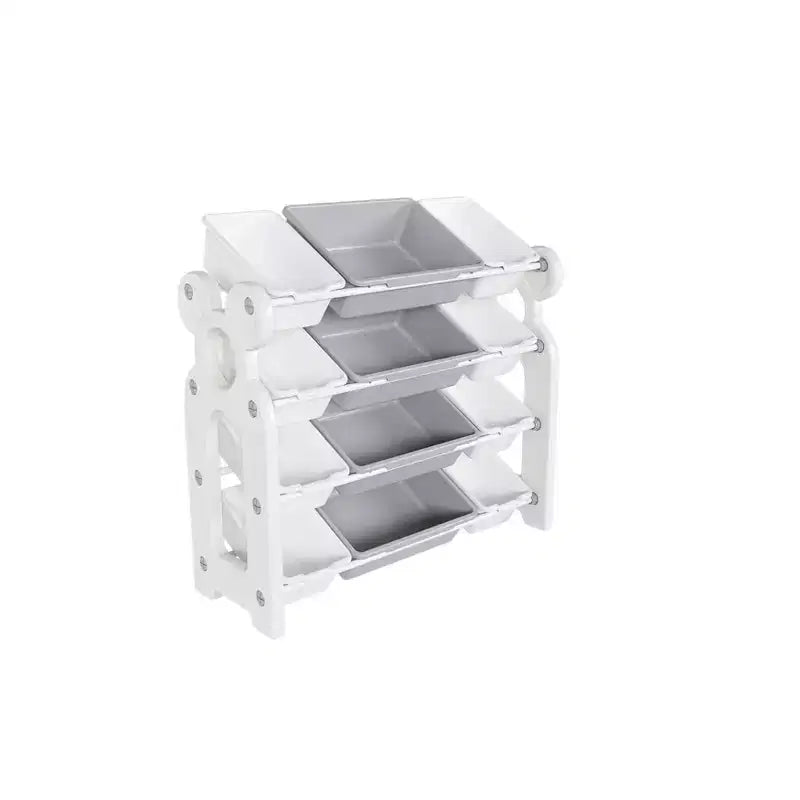 MAYEERTY Organizer portaoggetti per giocattoli per bambini, libreria a 2 ripiani 12 contenitori per giocattoli, sala giochi camera da letto camera dei bambini aula