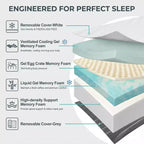 Dyonery Firm Materasso a doppia faccia ribaltabile a rigidità media-extra rigida, in memory foam, per il mal di schiena, certificato CertiPUR-US, senza fibra di vetro