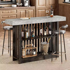 Tavolo da Bar Lungo 63 - Tavolo da Pub Altezza Bancone con 2 Ripiani Portaoggetti, Mobile Moderno da Bar per Colazione per Sala da Pranzo, Bistrot, Soggiorno