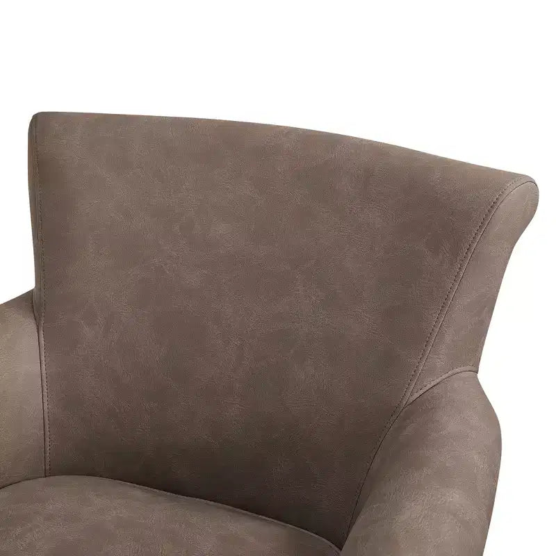 TUYOHW Poltrona Girevole in Similpelle, Poltrona con Schienale Curvo con Base Girevole in Metallo, Cuscino di Seduta Rimovibile, Sedia Lounge Divano per Soggiorno