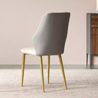 Set di 2 sedie da pranzo moderne in pelle PU con gambe in metallo, sedie laterali eleganti per cucina, sala da pranzo o soggiorno - Panipeachy