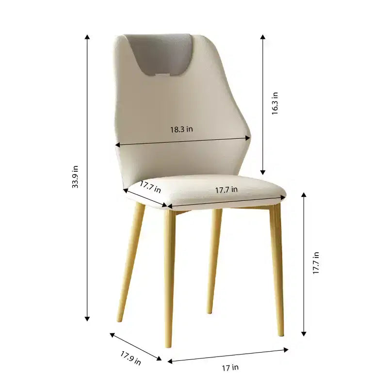 Set di 2 sedie da pranzo moderne in pelle PU con gambe in metallo, sedie laterali eleganti per cucina, sala da pranzo o soggiorno - Panipeachy