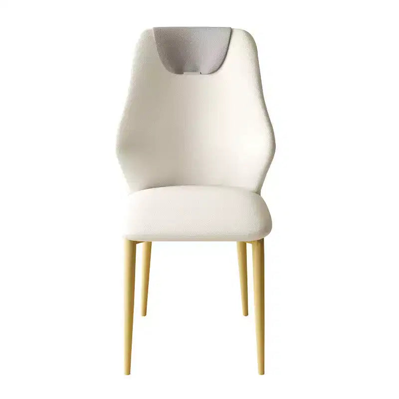 Set di 2 sedie da pranzo moderne in pelle PU con gambe in metallo, sedie laterali eleganti per cucina, sala da pranzo o soggiorno - Panipeachy