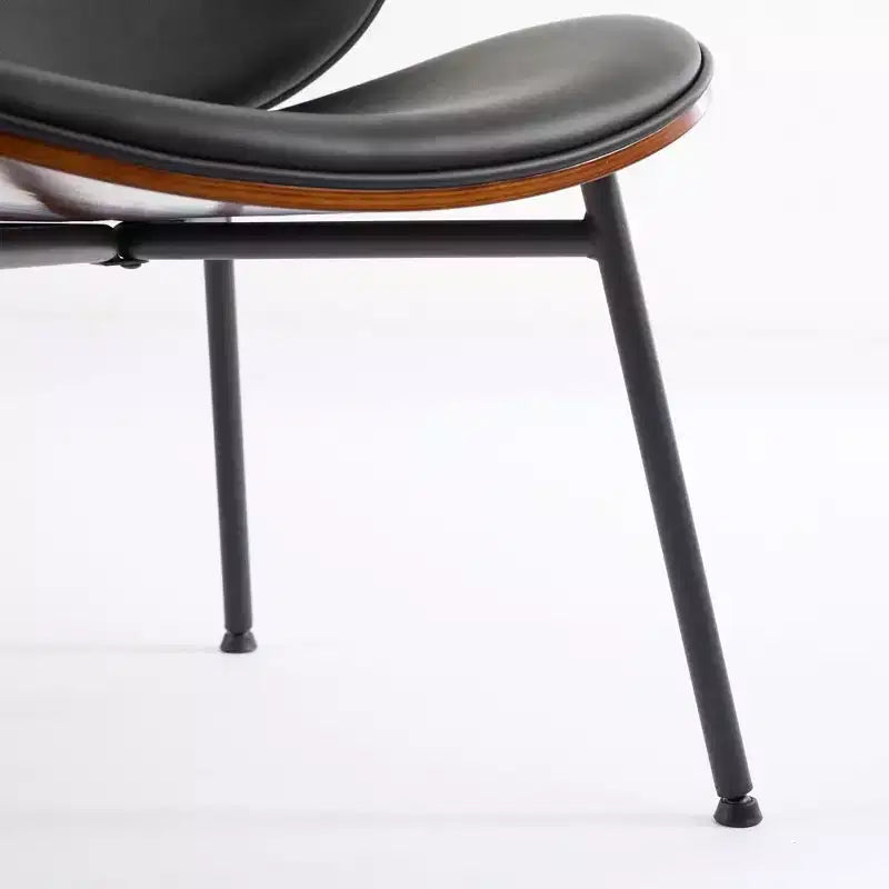 TUYOHW Elegante sedia da pranzo Shell, set da 1, sedia laterale in tessuto morbido con robuste gambe in metallo, sedia accentata moderna di metà secolo con schienale con finitura noce
