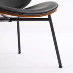 TUYOHW Elegante sedia da pranzo Shell, set da 1, sedia laterale in tessuto morbido con robuste gambe in metallo, sedia accentata moderna di metà secolo con schienale con finitura noce