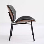 TUYOHW Elegante sedia da pranzo Shell, set da 1, sedia laterale in tessuto morbido con robuste gambe in metallo, sedia accentata moderna di metà secolo con schienale con finitura noce