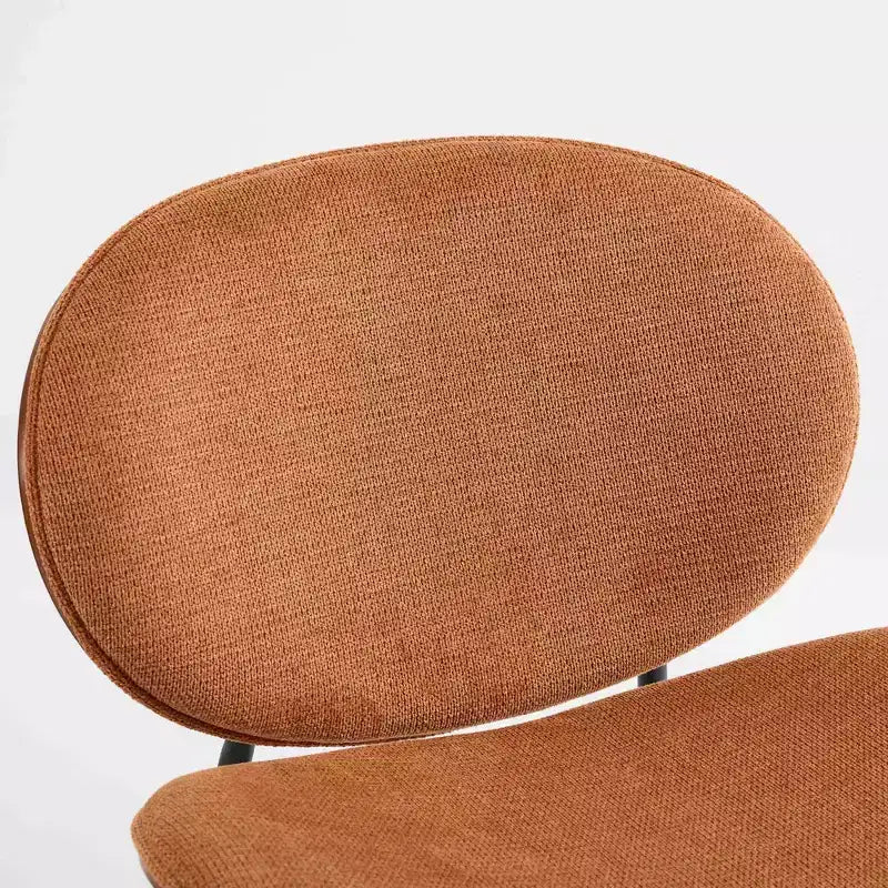 TUYOHW Elegante sedia da pranzo Shell, set da 1, sedia laterale in tessuto morbido con robuste gambe in metallo, sedia accentata moderna di metà secolo con schienale con finitura noce