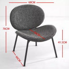 TUYOHW Elegante sedia da pranzo Shell, set da 1, sedia laterale in tessuto morbido con robuste gambe in metallo, sedia accentata moderna di metà secolo con schienale con finitura noce