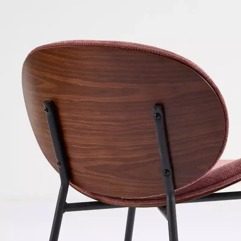 TUYOHW Elegante sedia da pranzo Shell, set da 1, sedia laterale in tessuto morbido con robuste gambe in metallo, sedia accentata moderna di metà secolo con schienale con finitura noce