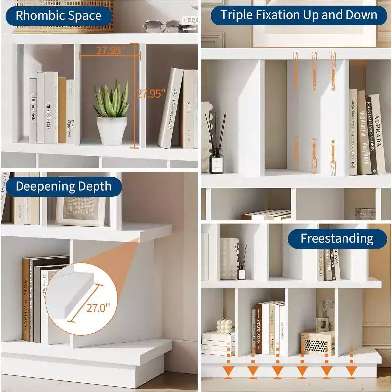 COZONY Scaffale Portaoggetti a 8 Cubi, Libreria a Cubi con 10 Pannelli Rimovibili per Soggiorno, Camera da Letto e Ufficio