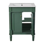 Mobile bagno da 60 cm con lavabo, armadietto da bagno con 2 ripiani, mobile da bagno in legno autoportante