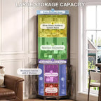 Mobile angolare da 72 pollici per bar in stile rustico con porta scorrevole a granaio, specchio acrilico, portabicchieri e portavini, noce - ModernLuxe