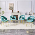 Set of 4 Modern Velvet Dining Chairs with Sculptural Bubble Back and Gold Metal Legs, Upholstered Accent Chairs for Dining Room, Lounge - Panipeachy