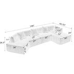 GDFStudio Arvik 140 Moderno Divano Sezionale a L a 4 Posti Rivestito in Bouclé con 4 Cuscini