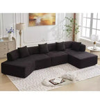 GDFStudio Arvik 140 Moderno Divano Sezionale a L a 4 Posti Rivestito in Bouclé con 4 Cuscini