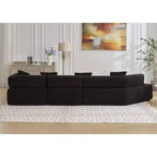 GDFStudio Arvik 140 Moderno Divano Sezionale a L a 4 Posti Rivestito in Bouclé con 4 Cuscini