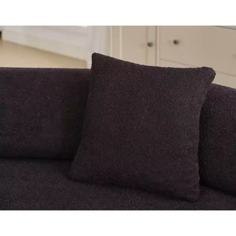 GDFStudio Arvik 140 Moderno Divano Sezionale a L a 4 Posti Rivestito in Bouclé con 4 Cuscini