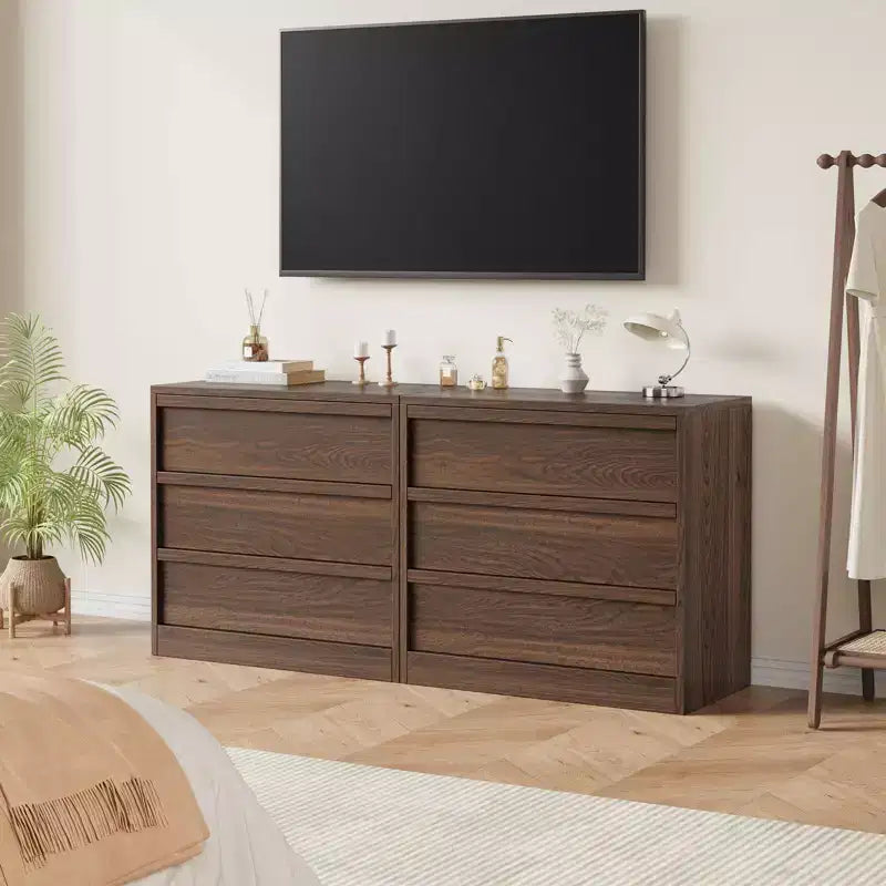 Cassettiera Moderna a 3 Cassetti, Comodino Versatile e Cassettiera Contenitore per Camera da Letto, Cameretta, Ingresso, Noce
