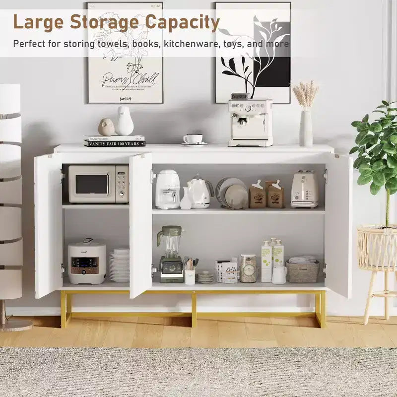 Mobile buffet, Armadietto contenitore con ripiani, Credenza in legno con consolle per organizzazione, Cucina, Sala da pranzo, Salotto, Ingresso