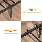 Struttura Letto Singolo Nero con Cassetti Contenitori e Scaffale Incorporati, Stazione di Ricarica, Luci LED, Supporto in Metallo, Testiera in Legno, Stile Industriale