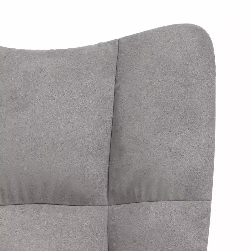 vidaXL Poltrona a dondolo Sedia laterale imbottita per soggiorno Velluto - Grigio chiaro Senza poggiapiedi