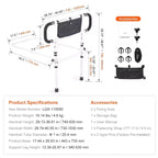 VEVOR Sponde Letto per Anziani, Sponde Letto Pieghevoli a 180° per Anziani, Sponde Laterali per Letto con Carico 450 LBS, Bastone per Letto, Bianco